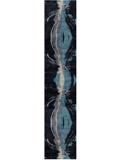Flash Abstract Runner Hand Knotted Bamboo Silk Custom Rug by Rug Artisan