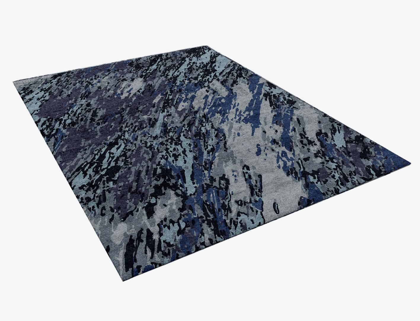 Flat Wash Brush Strokes Rectangle Hand Knotted Bamboo Silk Custom Rug by Rug Artisan