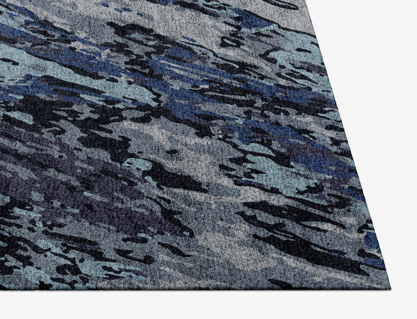 Flat Wash Brush Strokes Rectangle Hand Knotted Bamboo Silk Custom Rug by Rug Artisan