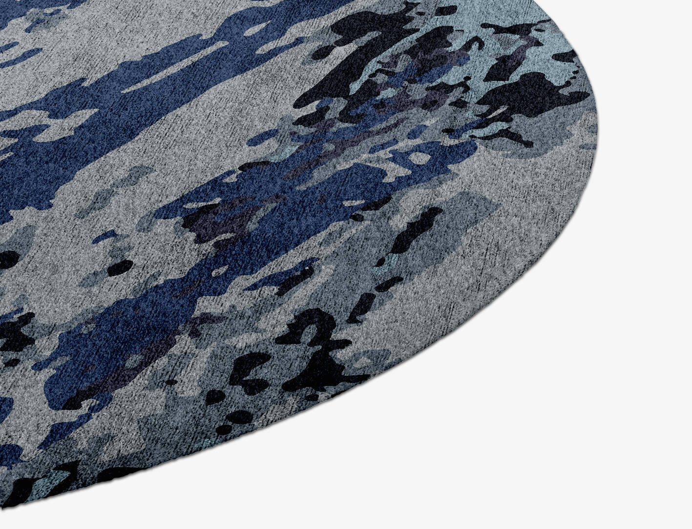 Flat Wash Brush Strokes Round Hand Knotted Bamboo Silk Custom Rug by Rug Artisan