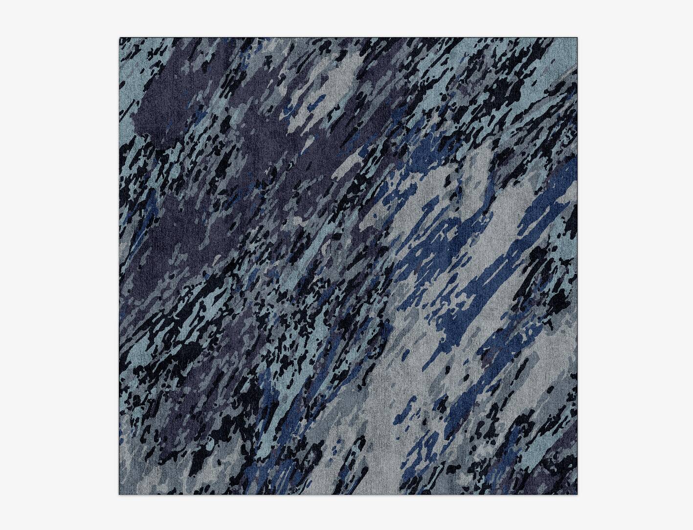 Flat Wash Brush Strokes Square Hand Knotted Bamboo Silk Custom Rug by Rug Artisan