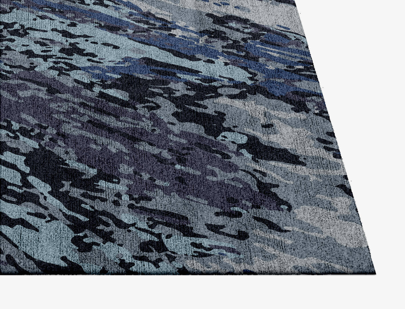 Flat Wash Brush Strokes Square Hand Knotted Bamboo Silk Custom Rug by Rug Artisan