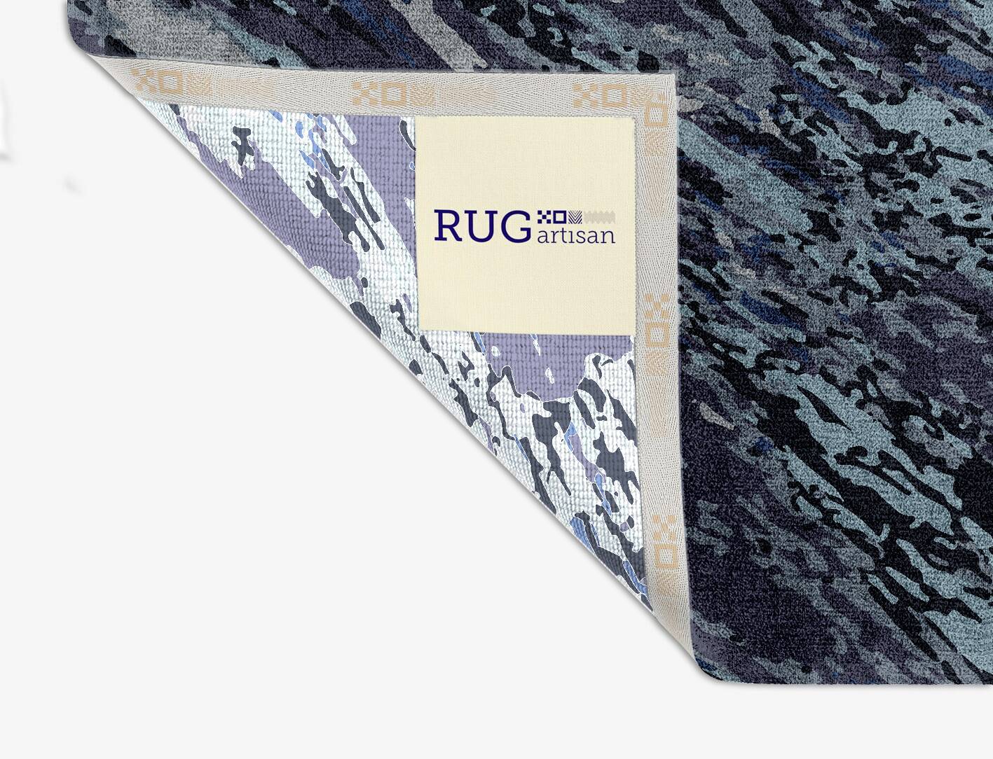Flat Wash Brush Strokes Square Hand Knotted Bamboo Silk Custom Rug by Rug Artisan