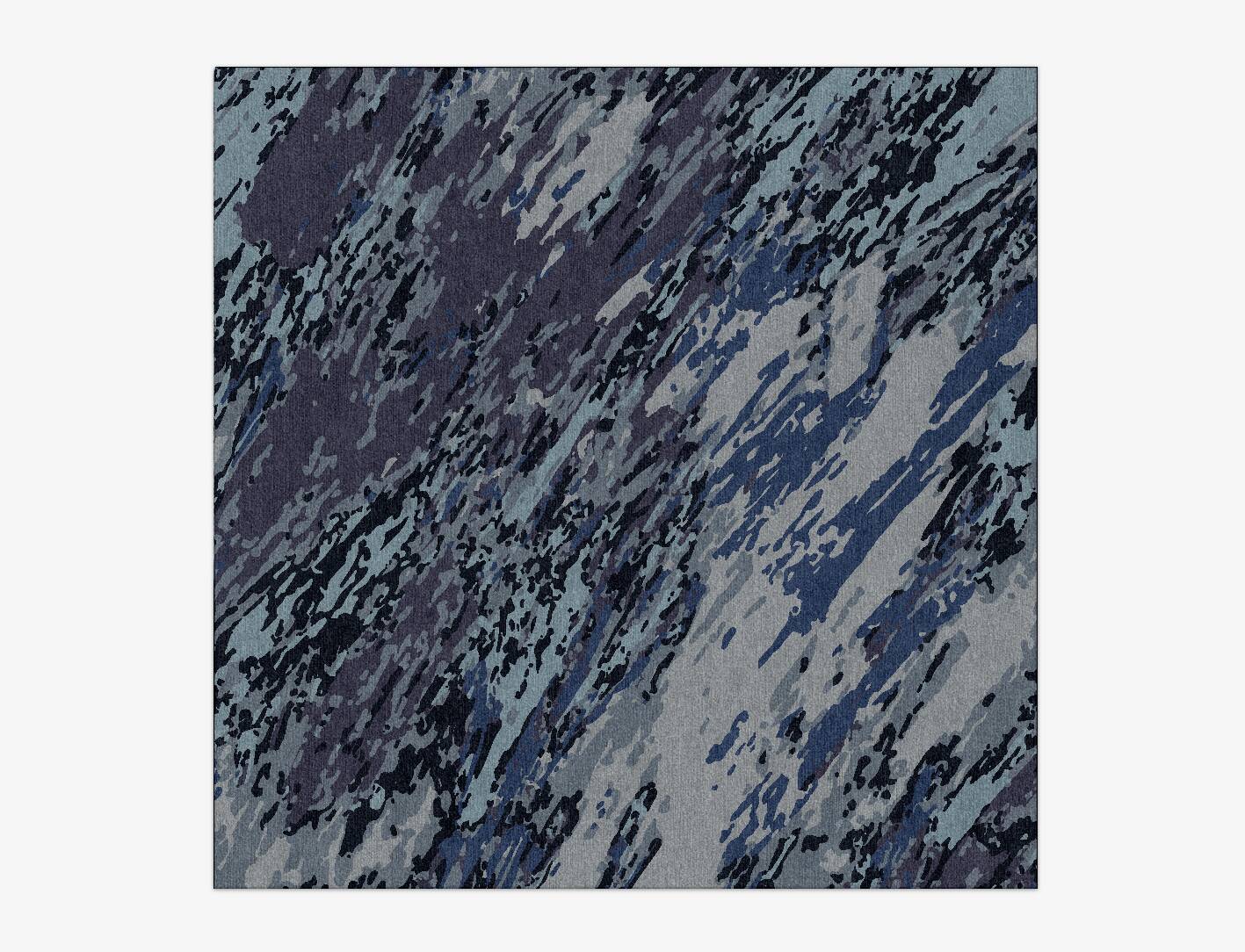 Flat Wash Brush Strokes Square Hand Knotted Tibetan Wool Custom Rug by Rug Artisan