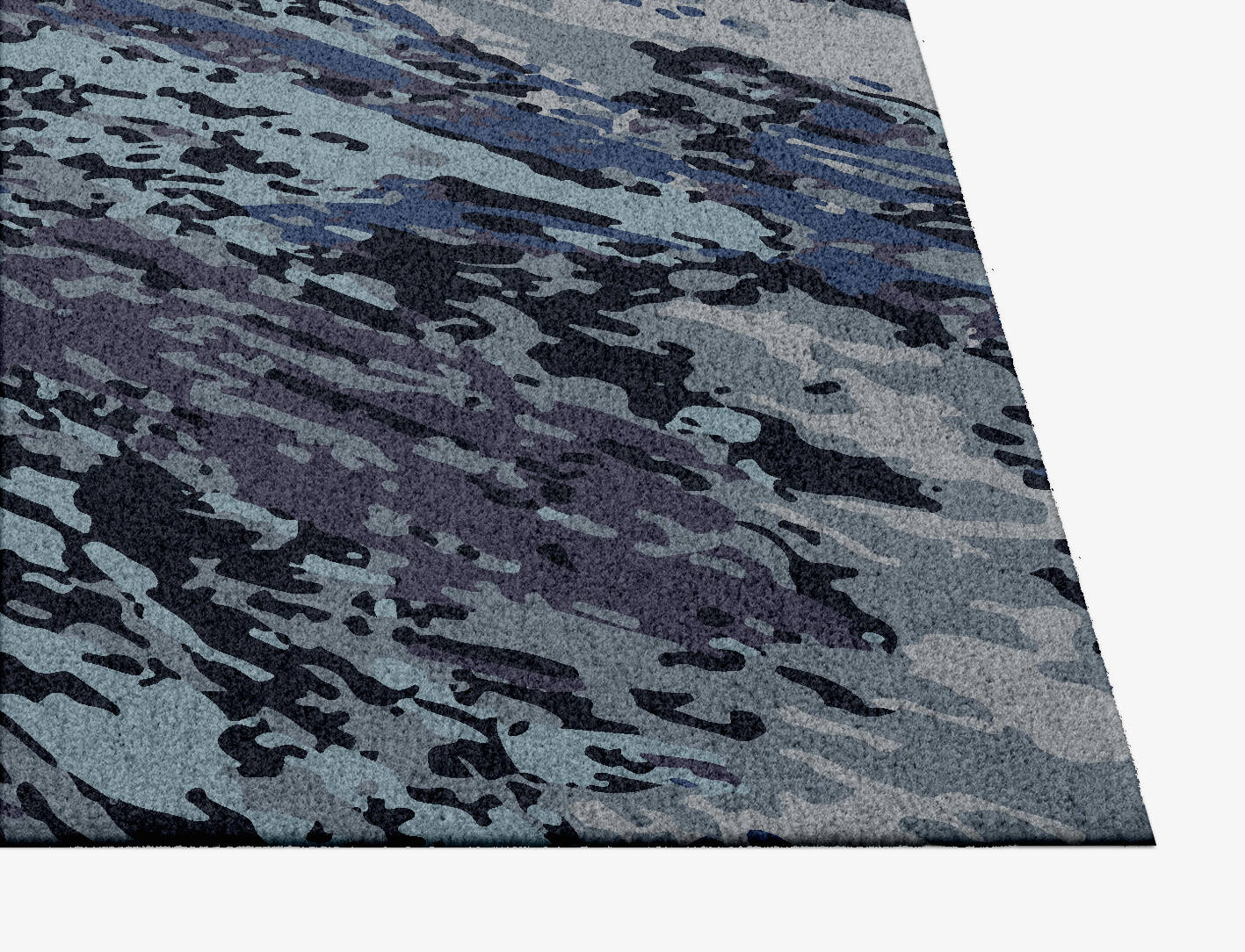 Flat Wash Brush Strokes Square Hand Knotted Tibetan Wool Custom Rug by Rug Artisan