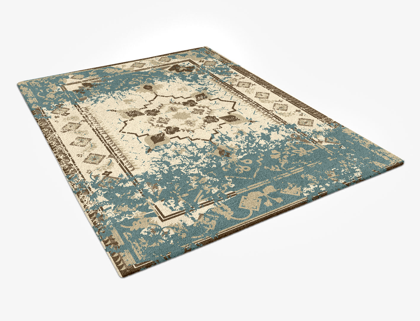 Flat Yazd Persian Bagh Rectangle Hand Tufted Pure Wool Custom Rug by Rug Artisan