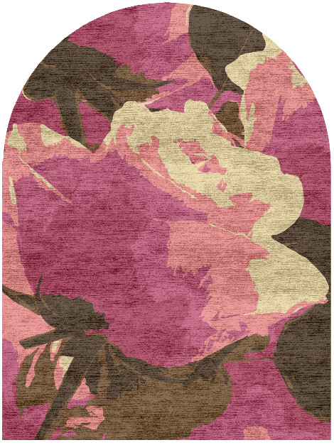 Flaxen Floral Arch Hand Knotted Bamboo Silk Custom Rug by Rug Artisan