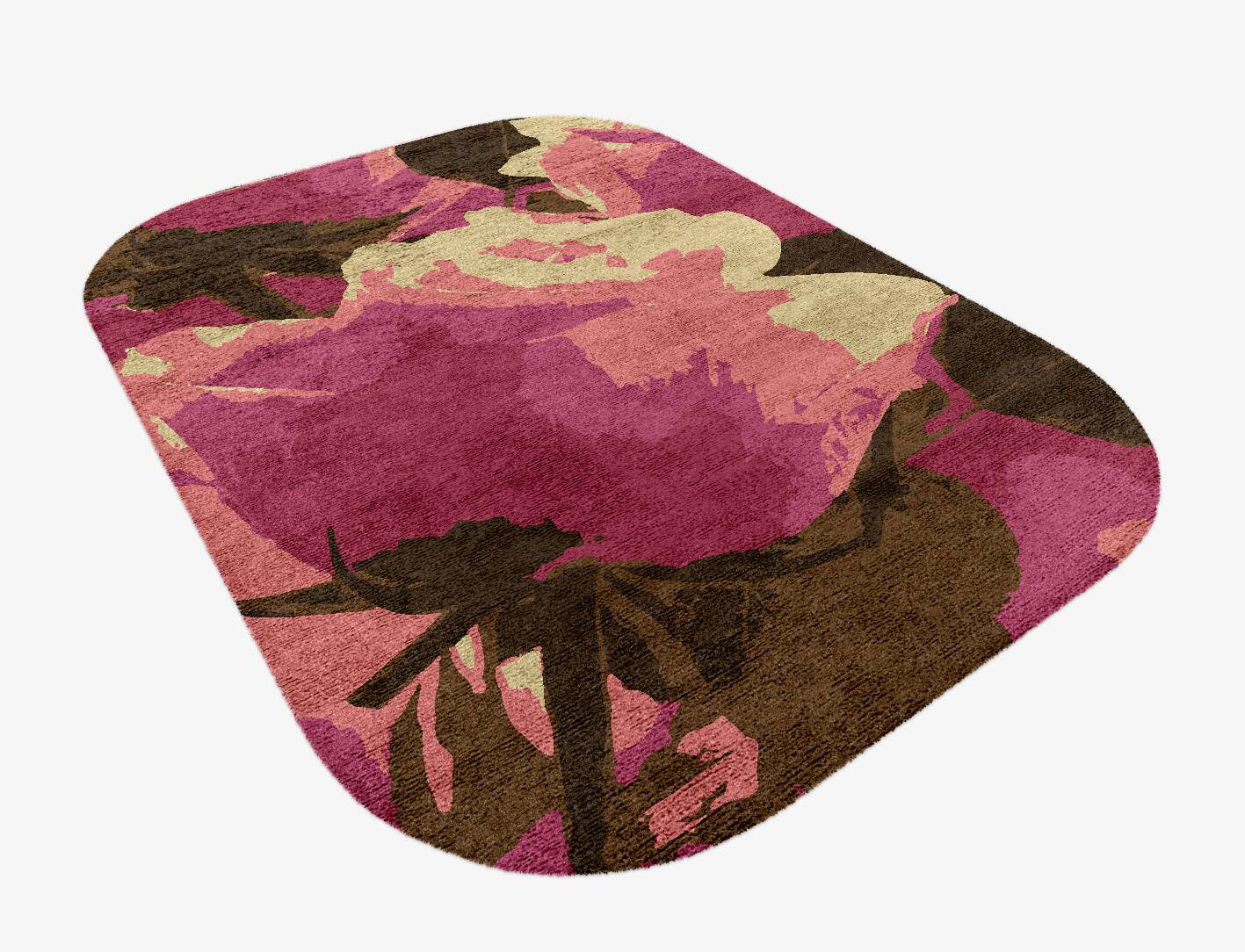Flaxen Floral Oblong Hand Knotted Bamboo Silk Custom Rug by Rug Artisan