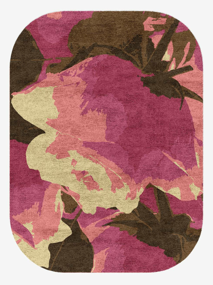 Flaxen Floral Oblong Hand Knotted Bamboo Silk Custom Rug by Rug Artisan