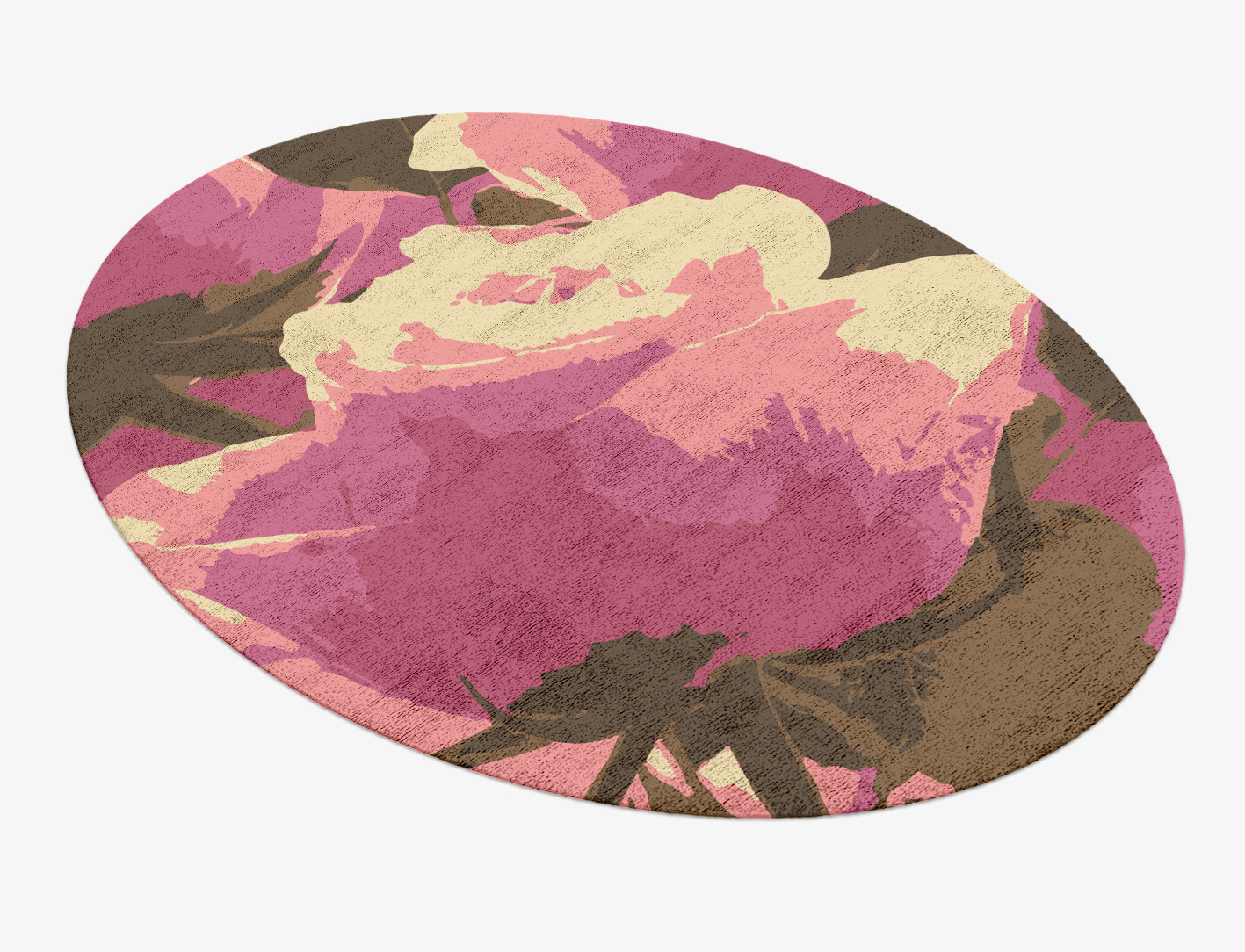 Flaxen Floral Oval Hand Knotted Bamboo Silk Custom Rug by Rug Artisan