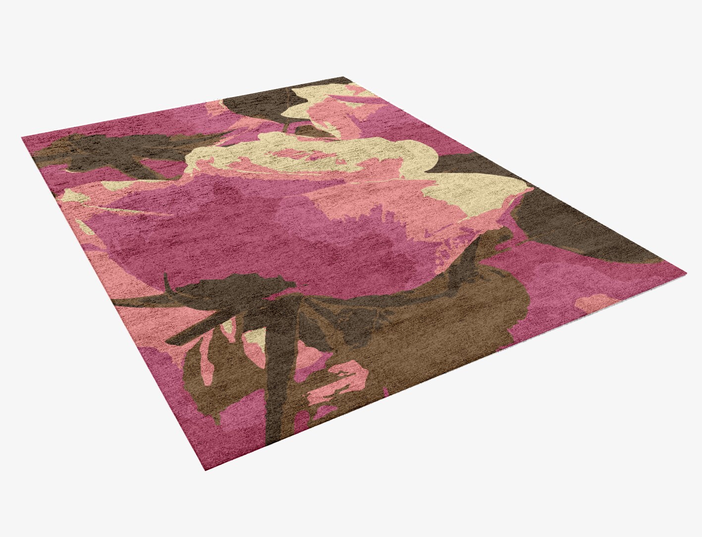 Flaxen Floral Rectangle Hand Knotted Bamboo Silk Custom Rug by Rug Artisan
