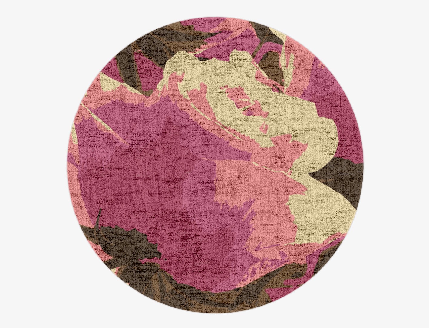 Flaxen Floral Round Hand Knotted Bamboo Silk Custom Rug by Rug Artisan