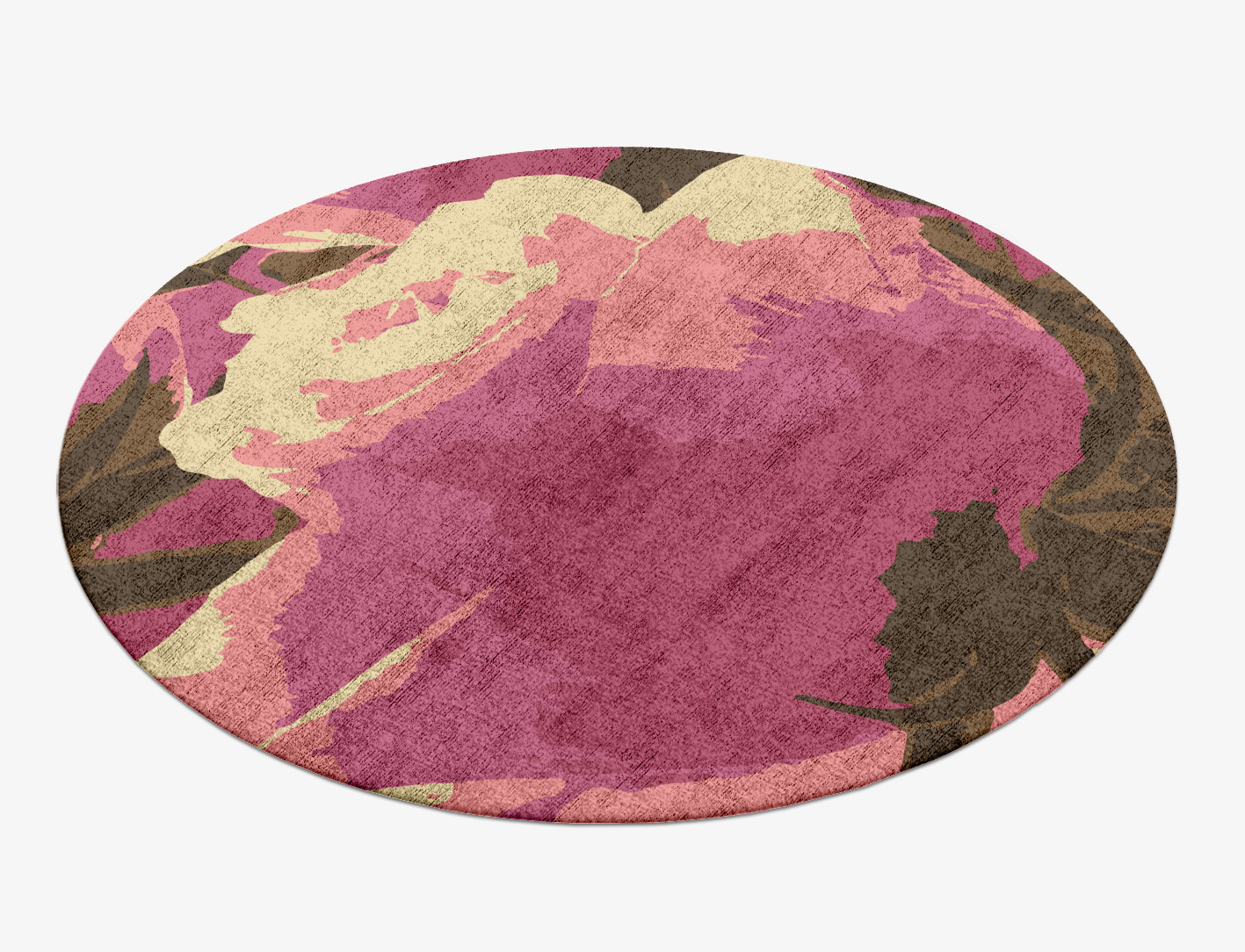 Flaxen Floral Round Hand Knotted Bamboo Silk Custom Rug by Rug Artisan