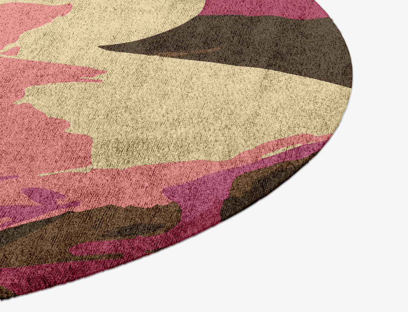 Flaxen Floral Round Hand Knotted Bamboo Silk Custom Rug by Rug Artisan