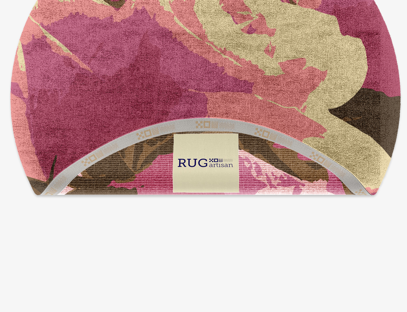Flaxen Floral Round Hand Knotted Bamboo Silk Custom Rug by Rug Artisan