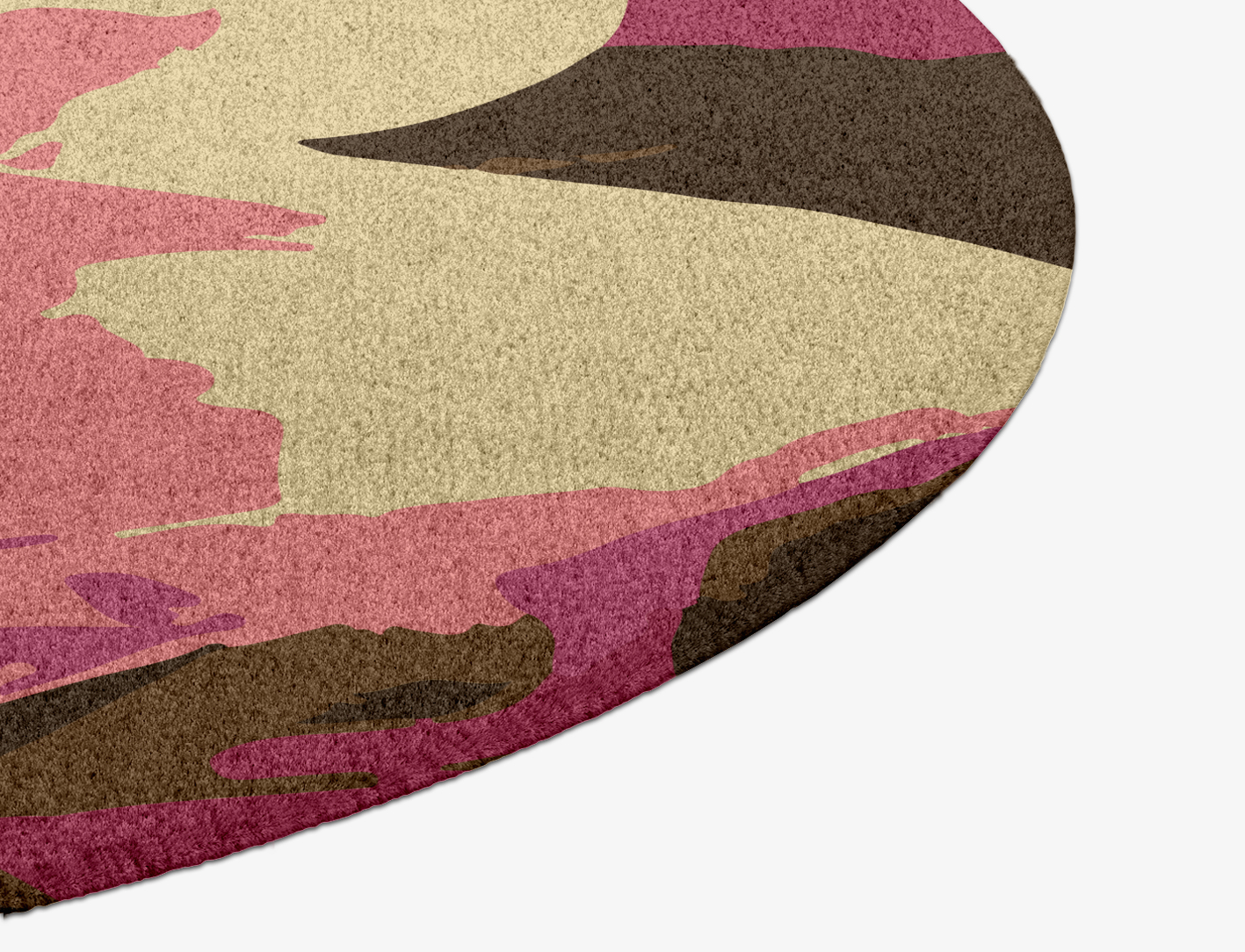 Flaxen Floral Round Hand Knotted Tibetan Wool Custom Rug by Rug Artisan