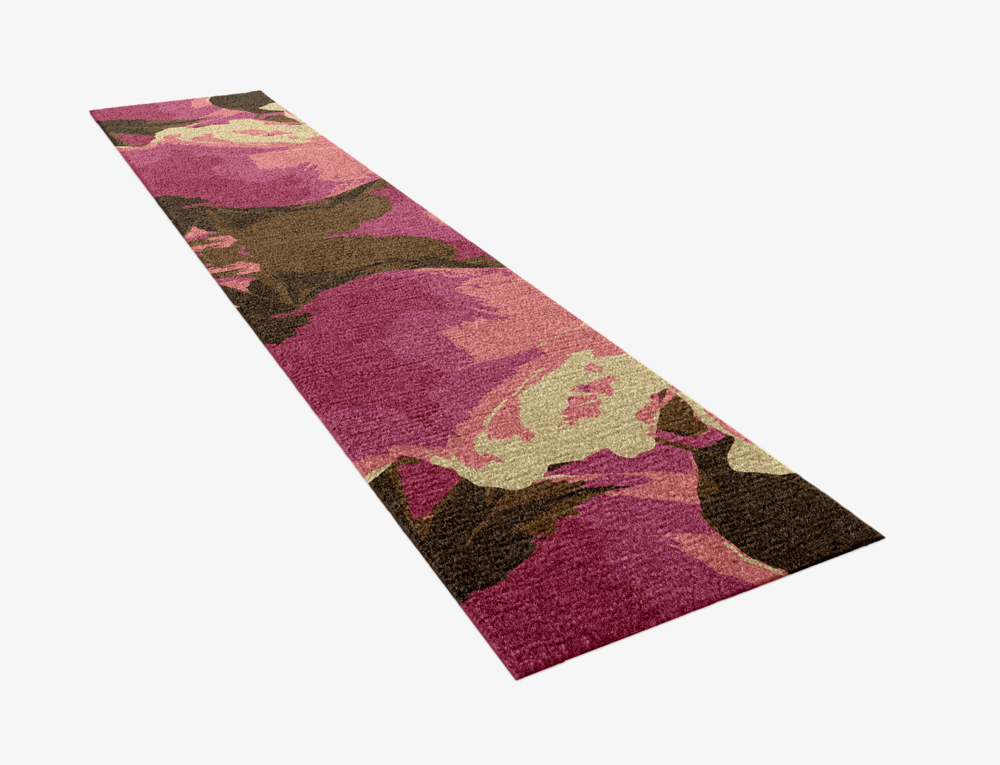 Flaxen Floral Runner Hand Knotted Tibetan Wool Custom Rug by Rug Artisan