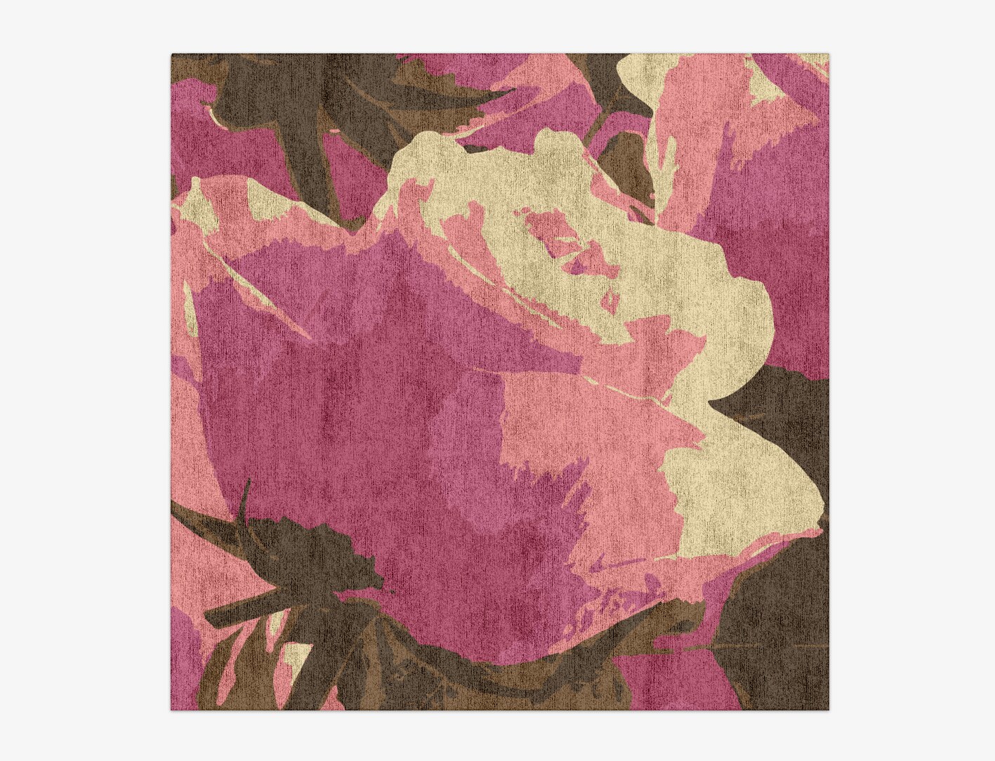 Flaxen Floral Square Hand Knotted Bamboo Silk Custom Rug by Rug Artisan