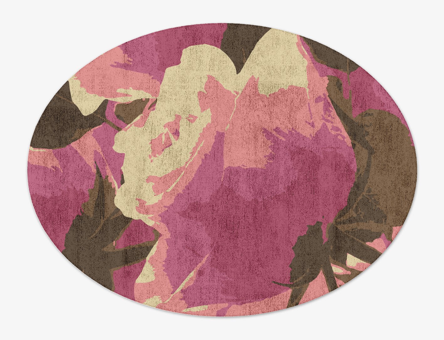 Flaxen Floral Oval Hand Tufted Bamboo Silk Custom Rug by Rug Artisan