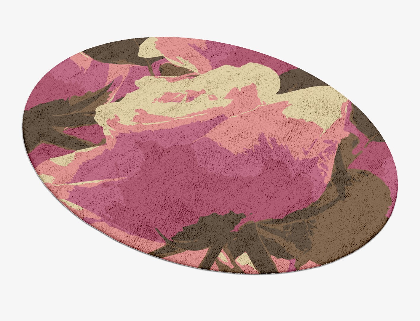 Flaxen Floral Oval Hand Tufted Bamboo Silk Custom Rug by Rug Artisan