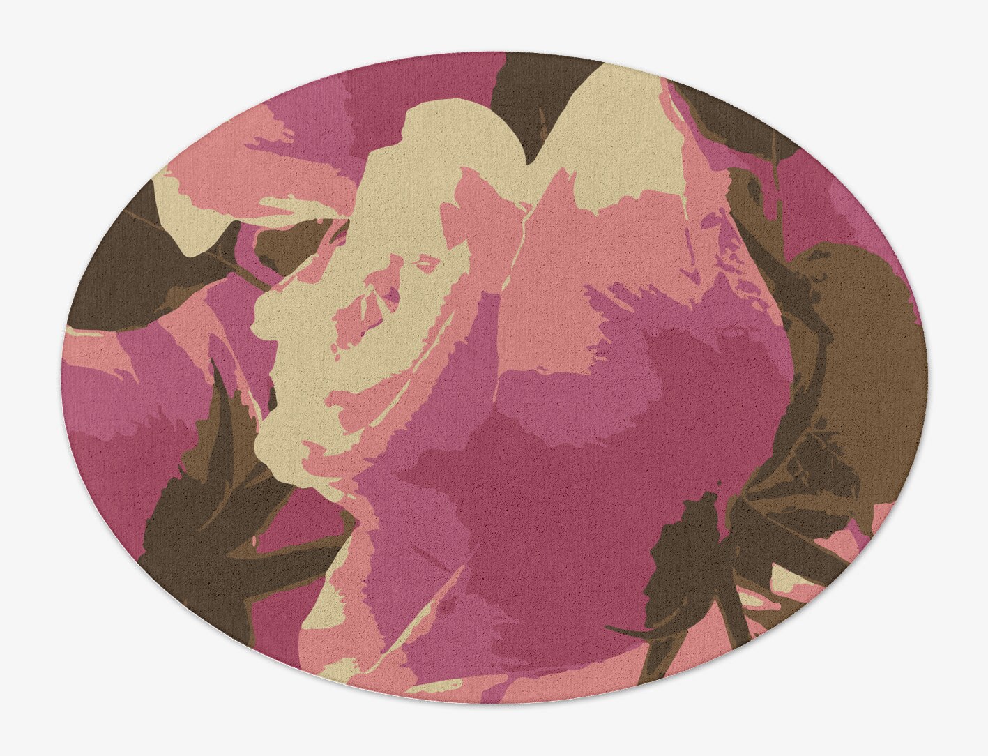 Flaxen Floral Oval Hand Tufted Pure Wool Custom Rug by Rug Artisan