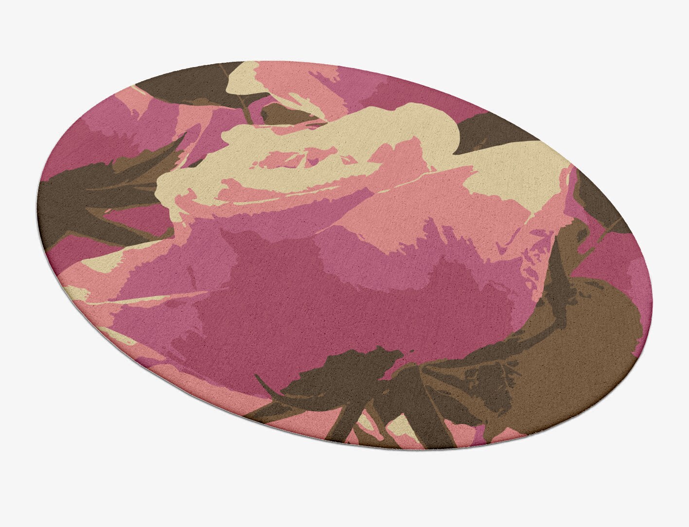 Flaxen Floral Oval Hand Tufted Pure Wool Custom Rug by Rug Artisan