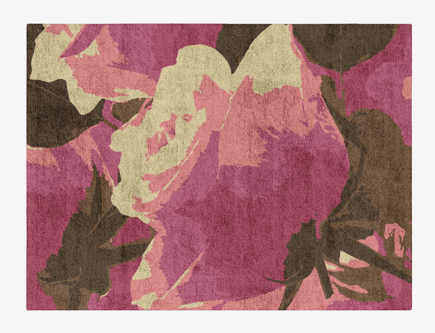 Flaxen Floral Rectangle Hand Tufted Bamboo Silk Custom Rug by Rug Artisan