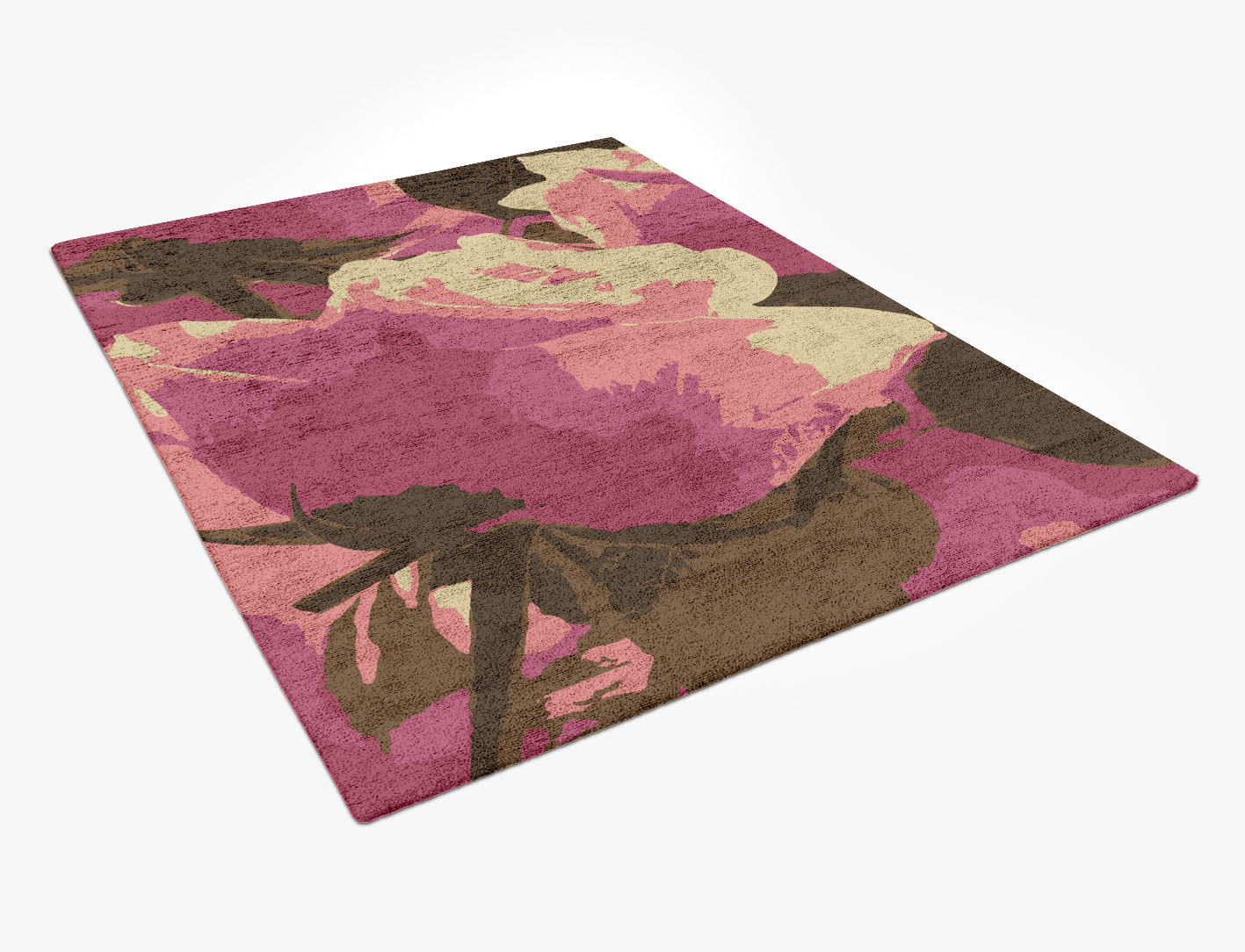 Flaxen Floral Rectangle Hand Tufted Bamboo Silk Custom Rug by Rug Artisan