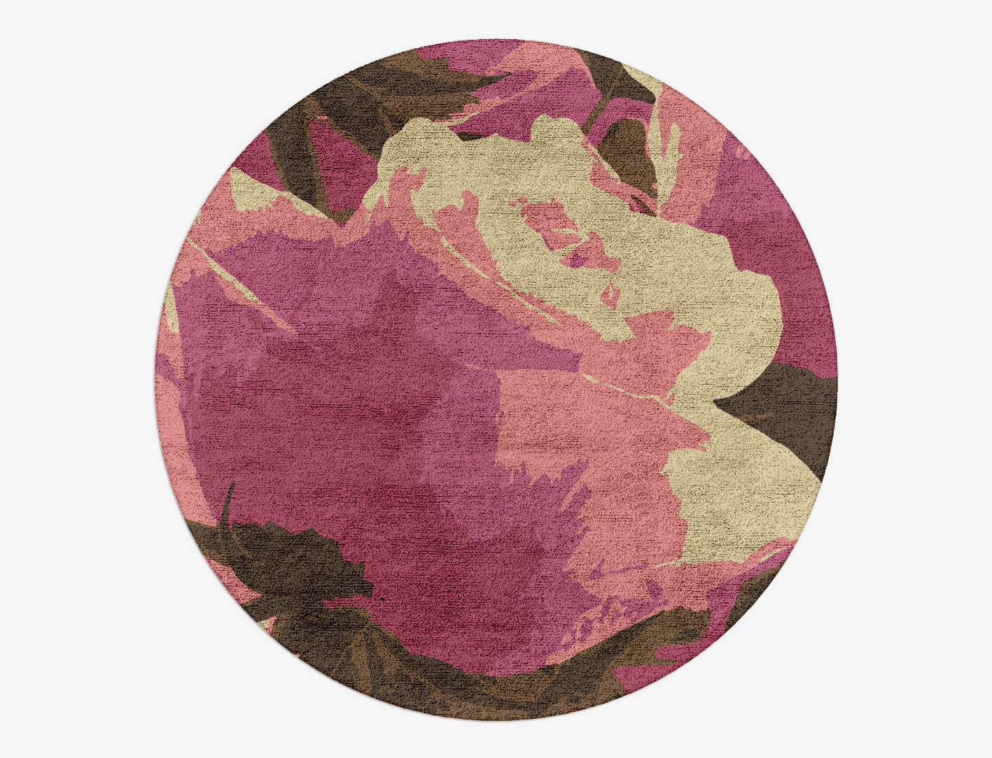 Flaxen Floral Round Hand Tufted Bamboo Silk Custom Rug by Rug Artisan