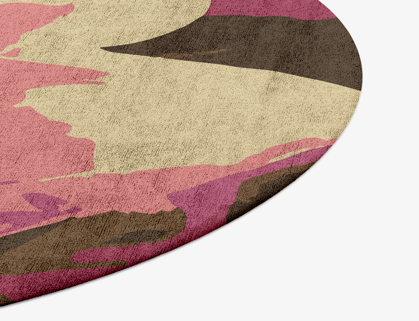 Flaxen Floral Round Hand Tufted Bamboo Silk Custom Rug by Rug Artisan