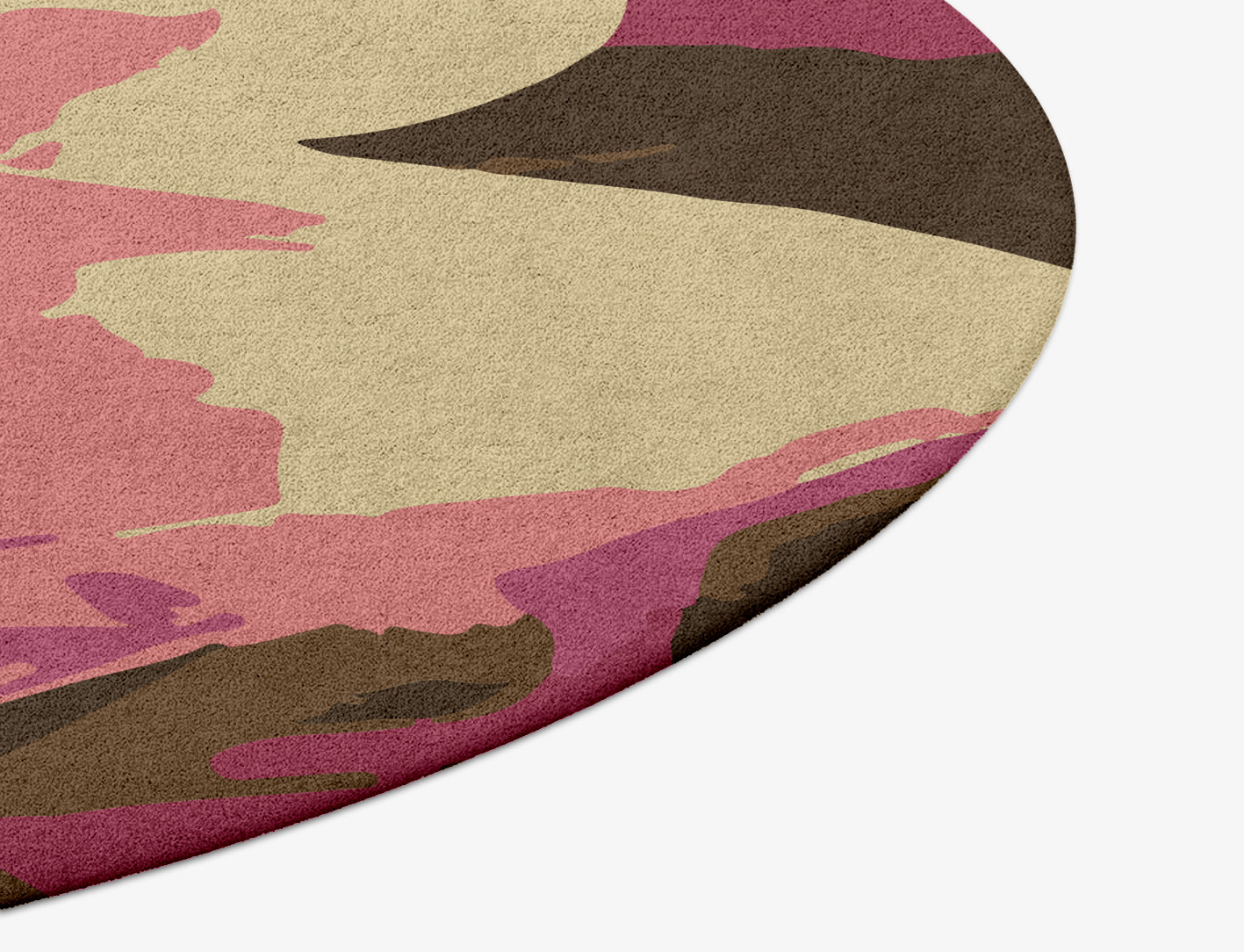 Flaxen Floral Round Hand Tufted Pure Wool Custom Rug by Rug Artisan