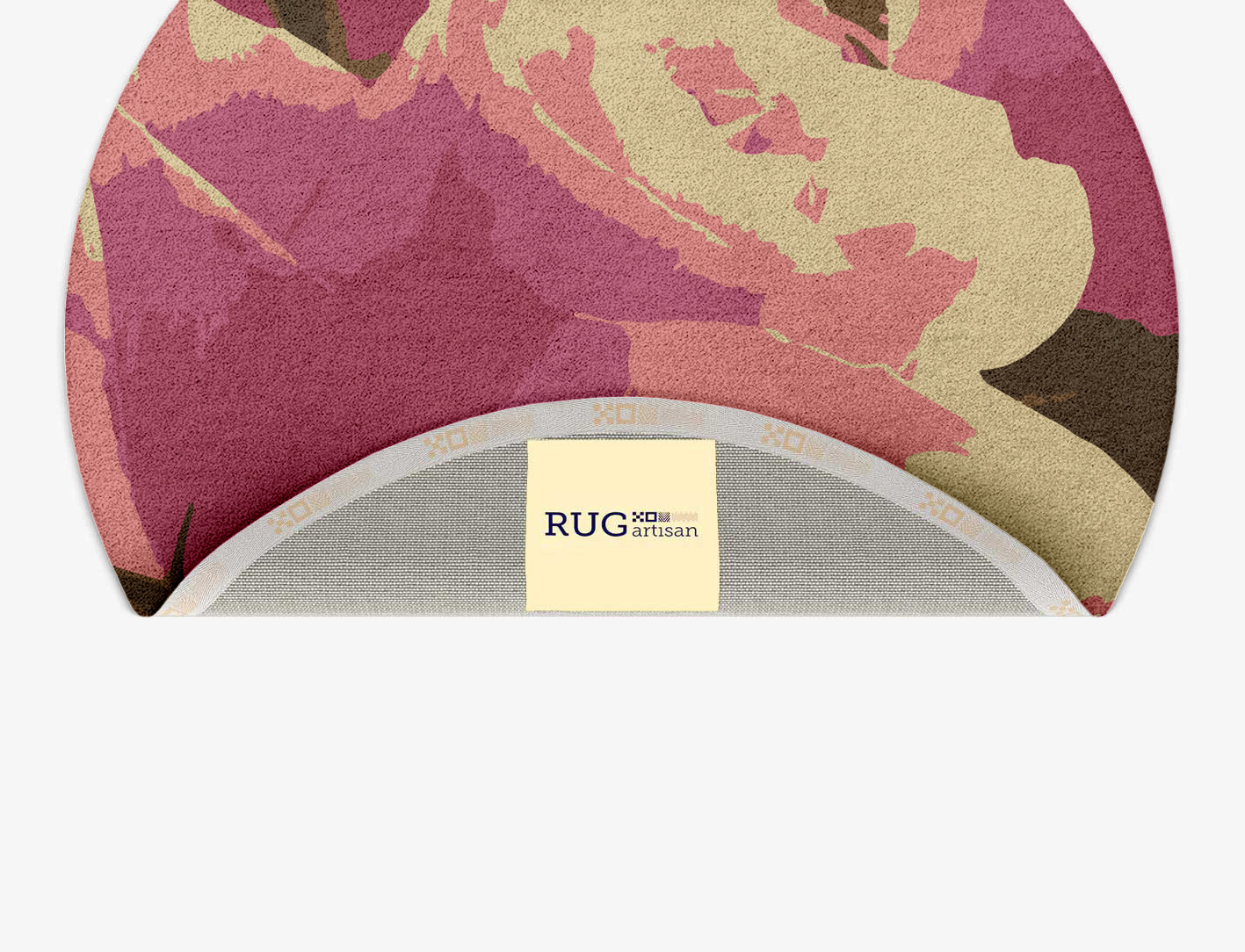 Flaxen Floral Round Hand Tufted Pure Wool Custom Rug by Rug Artisan