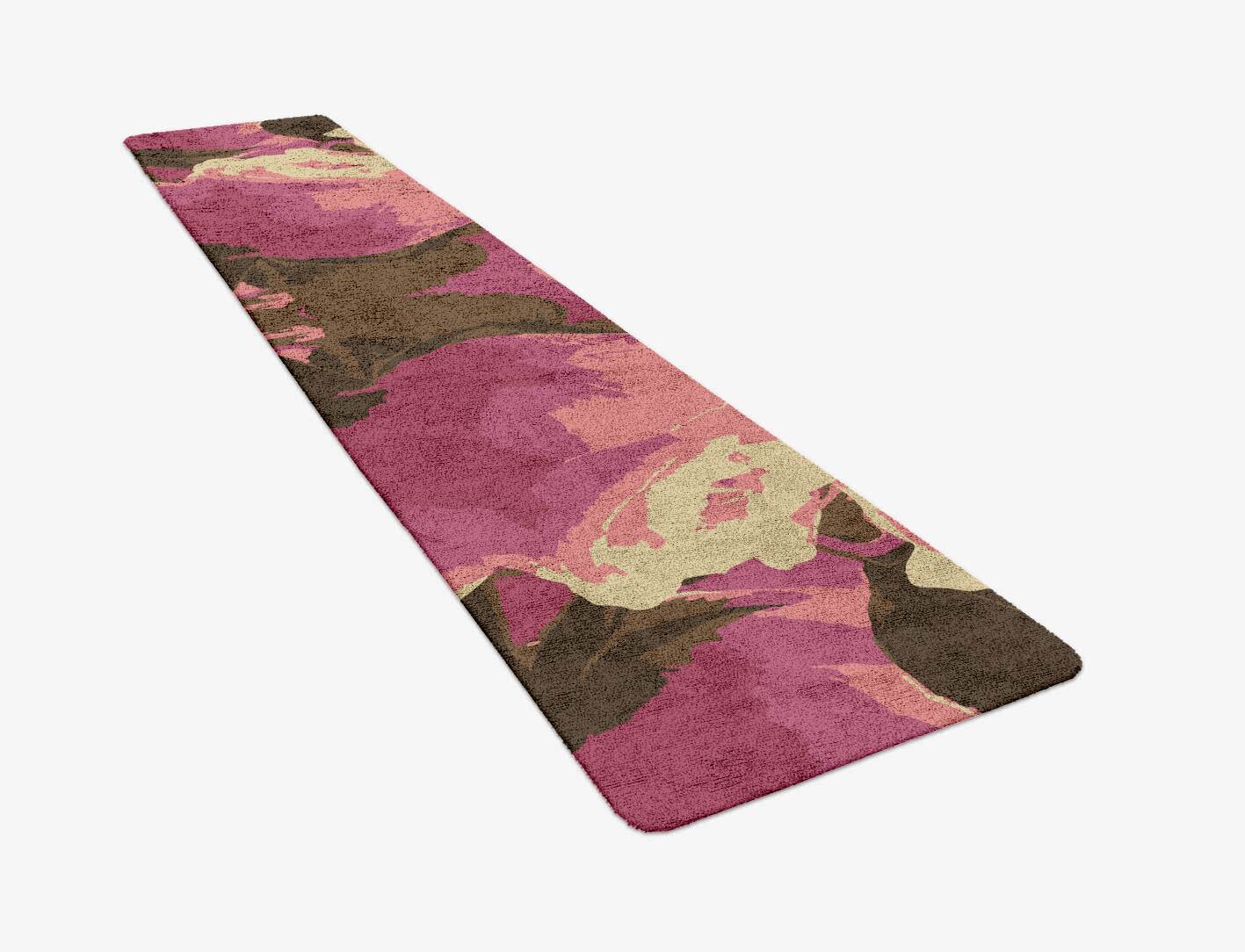 Flaxen Floral Runner Hand Tufted Bamboo Silk Custom Rug by Rug Artisan