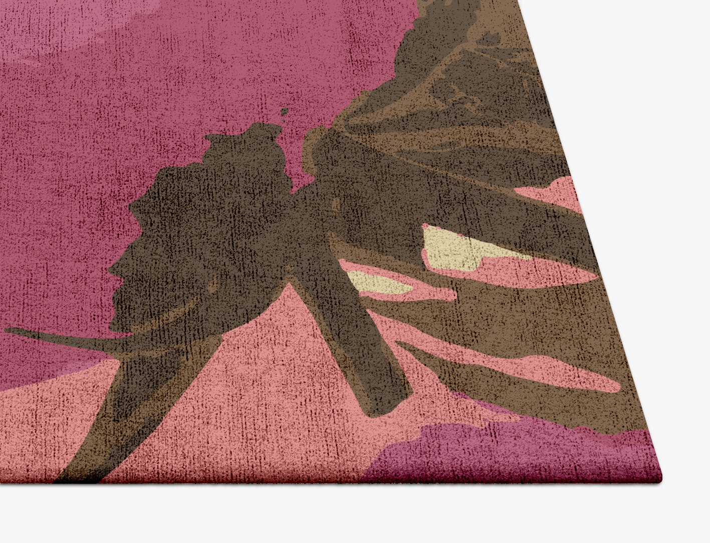 Flaxen Floral Square Hand Tufted Bamboo Silk Custom Rug by Rug Artisan