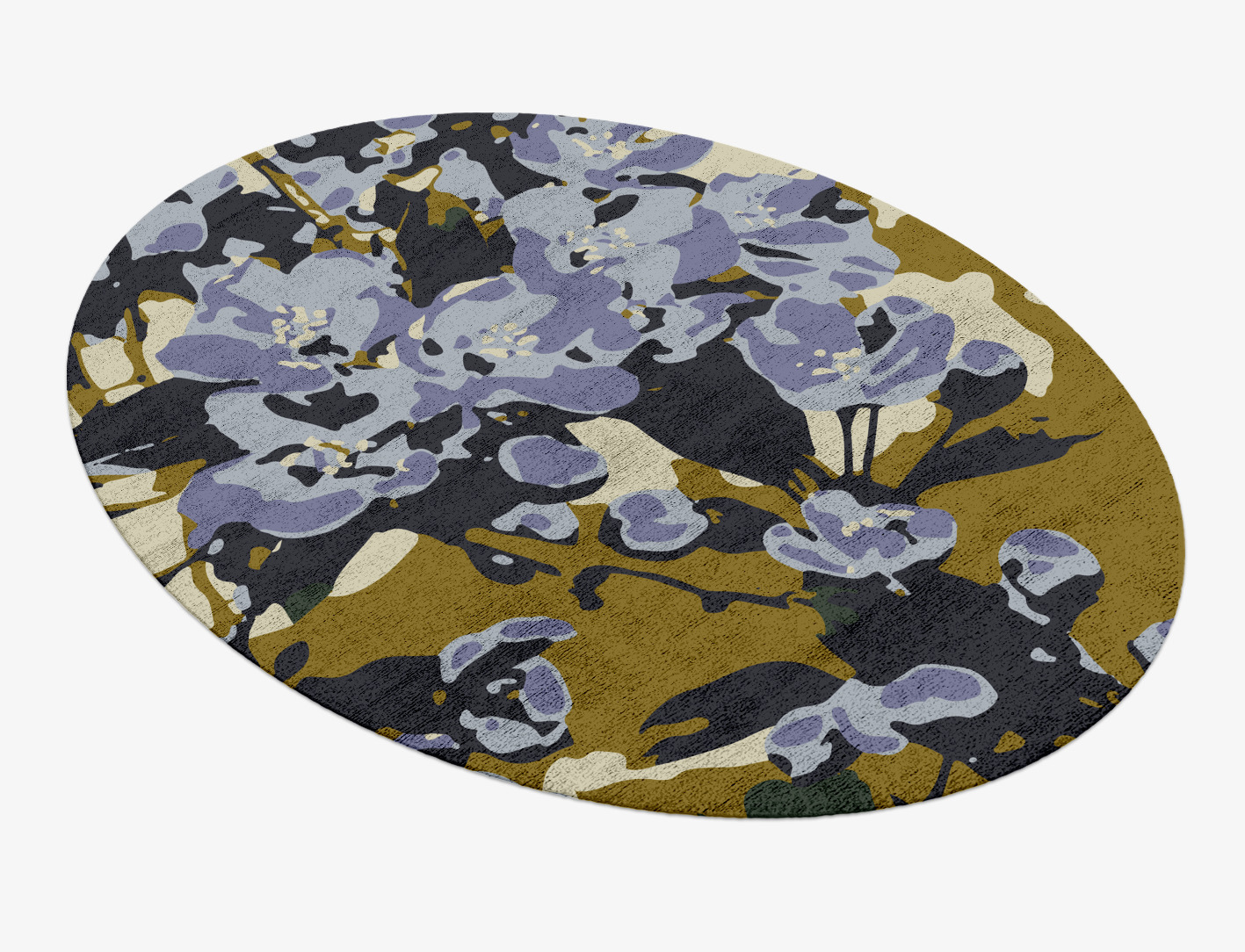Flora Floral Oval Hand Knotted Bamboo Silk Custom Rug by Rug Artisan