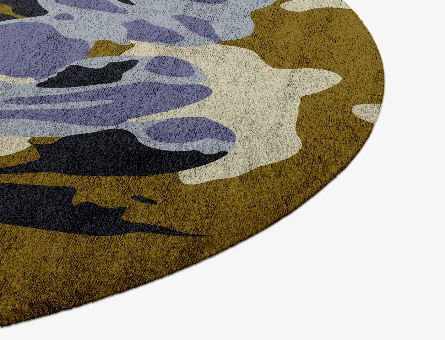 Flora Floral Round Hand Knotted Bamboo Silk Custom Rug by Rug Artisan
