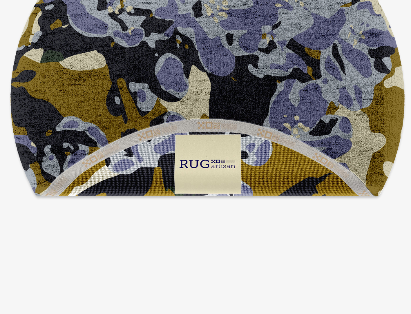 Flora Floral Round Hand Knotted Bamboo Silk Custom Rug by Rug Artisan