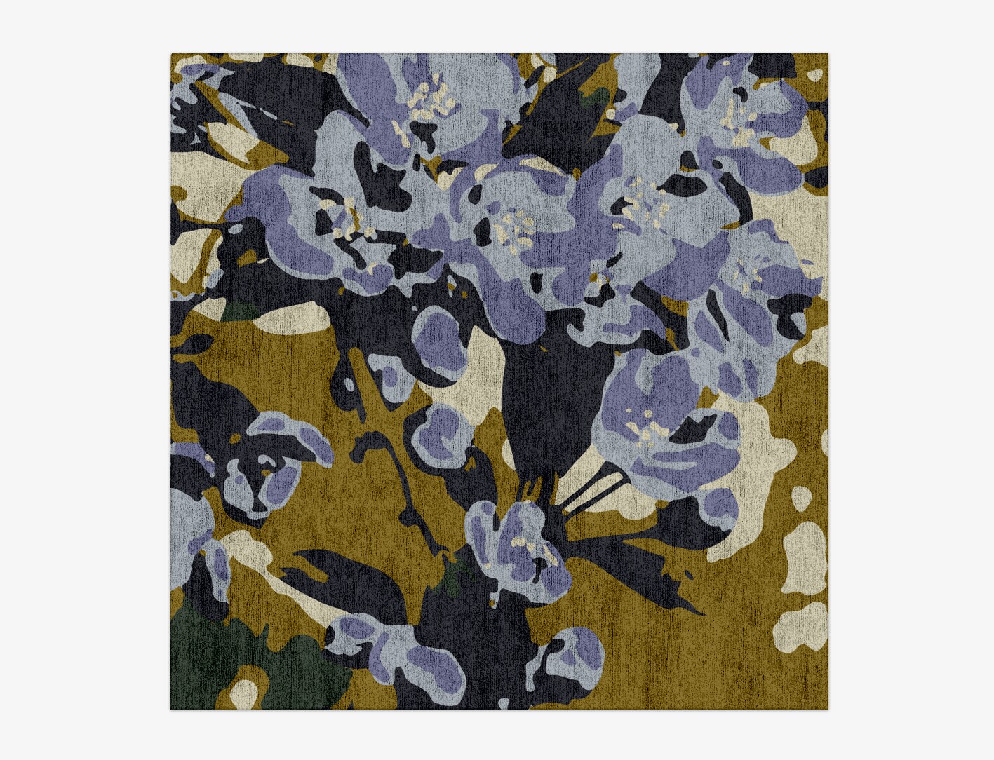 Flora Floral Square Hand Knotted Bamboo Silk Custom Rug by Rug Artisan
