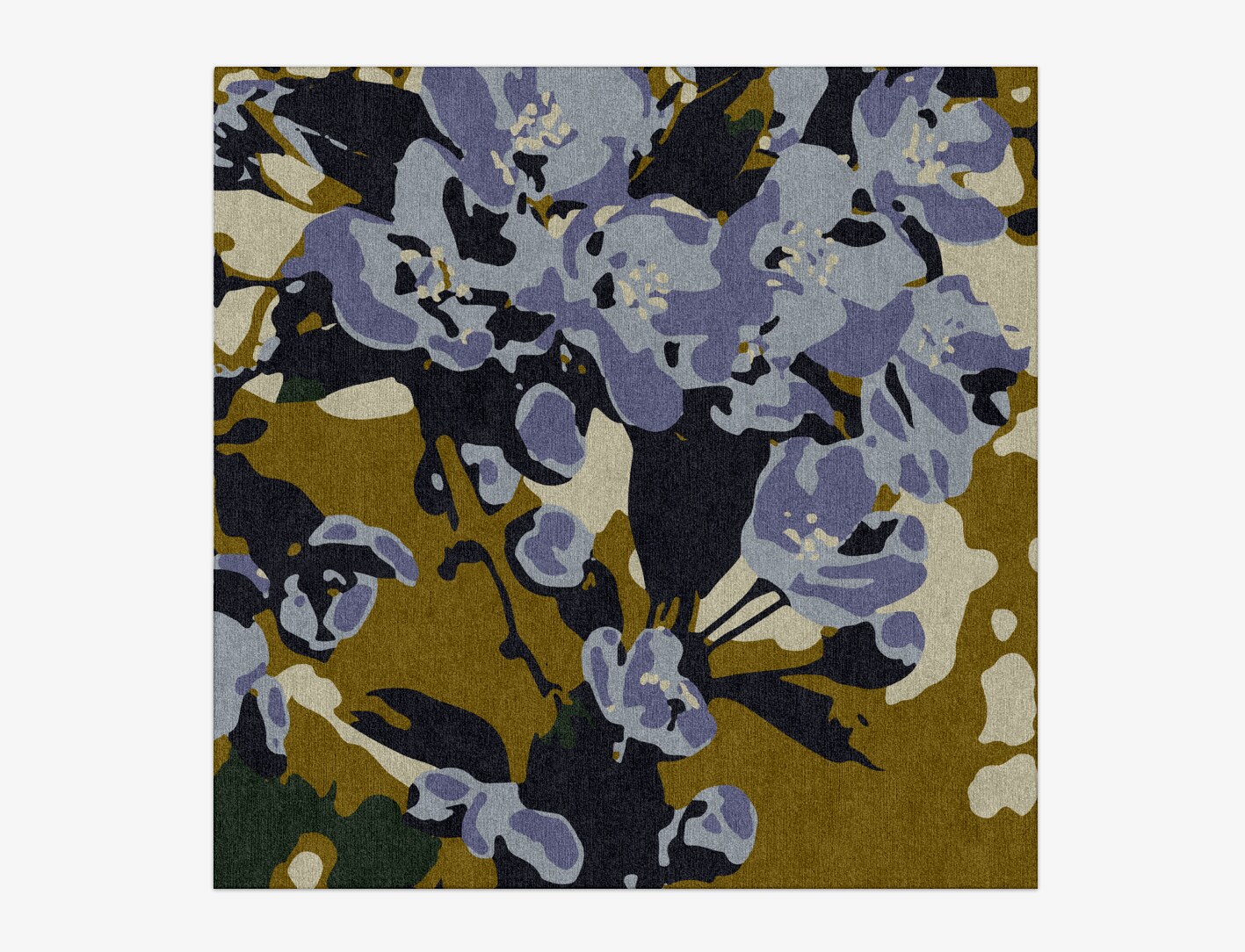 Flora Floral Square Hand Knotted Tibetan Wool Custom Rug by Rug Artisan