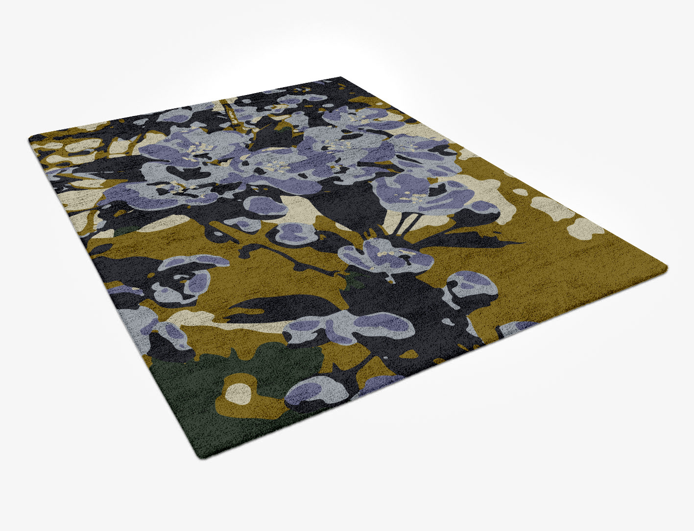 Flora Floral Rectangle Hand Tufted Bamboo Silk Custom Rug by Rug Artisan