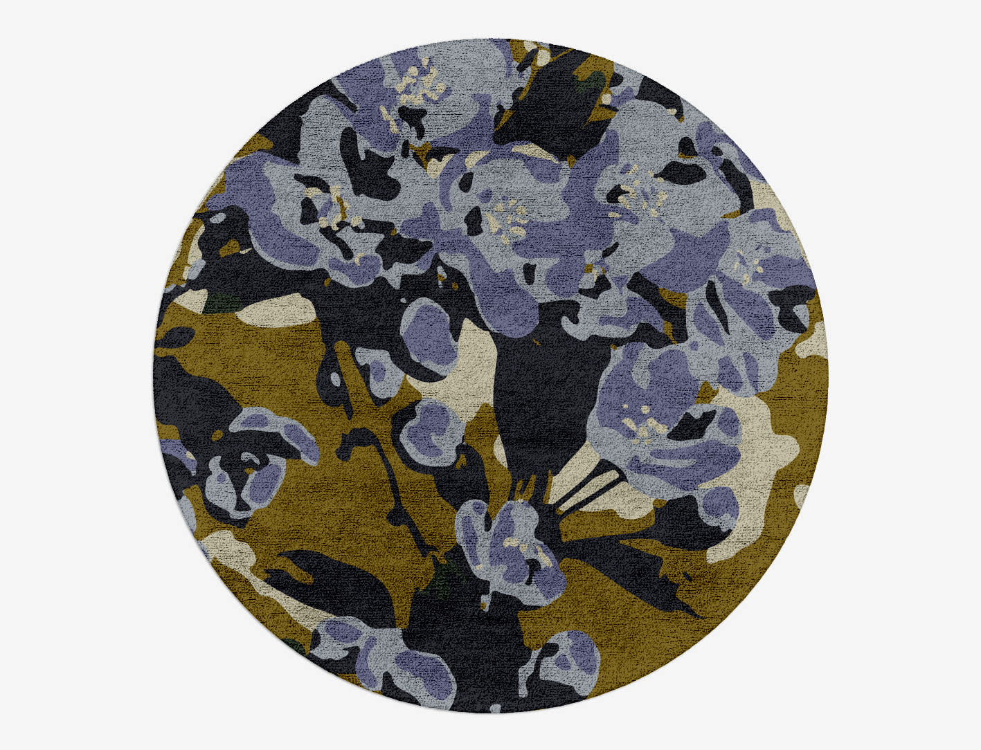 Flora Floral Round Hand Tufted Bamboo Silk Custom Rug by Rug Artisan
