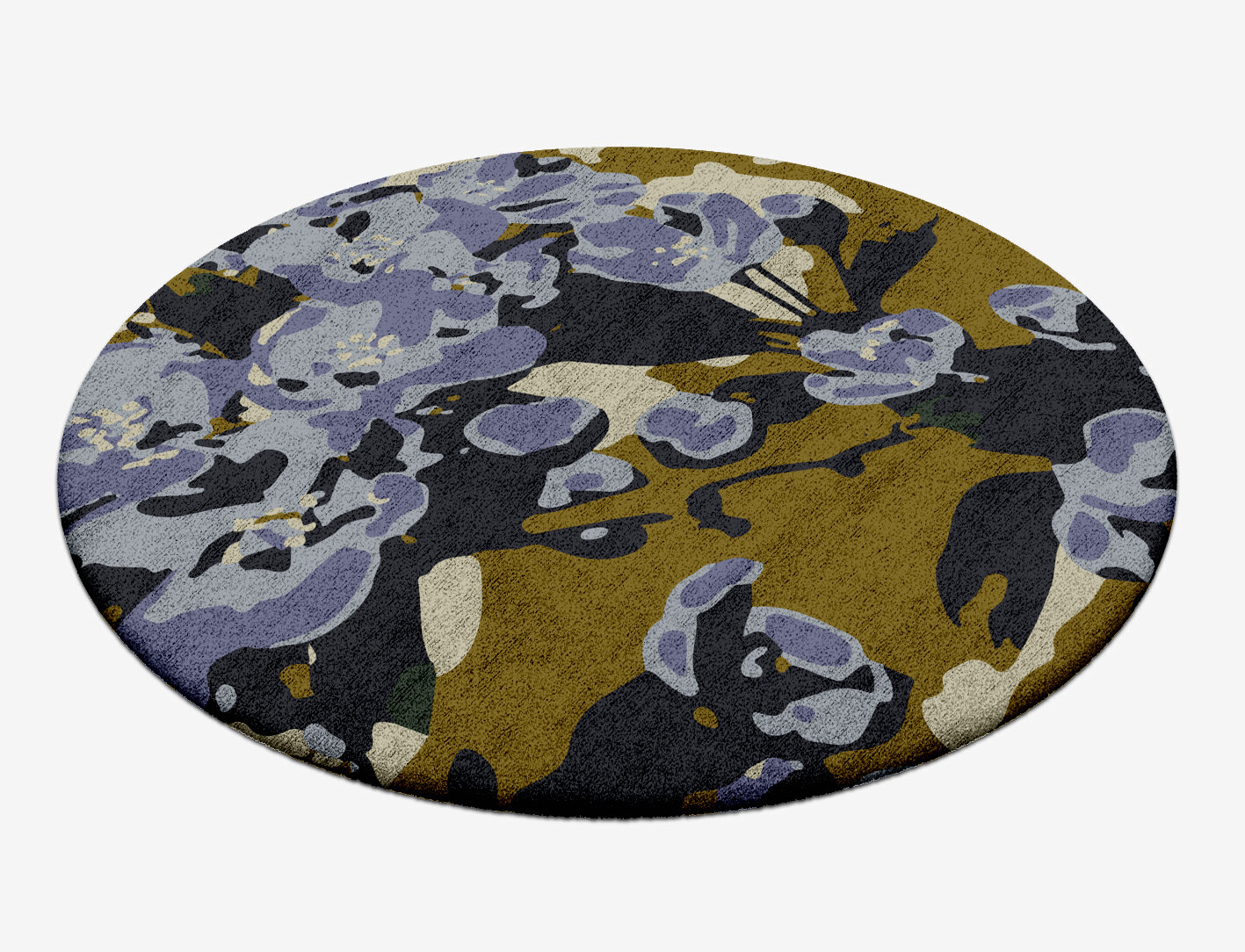 Flora Floral Round Hand Tufted Bamboo Silk Custom Rug by Rug Artisan
