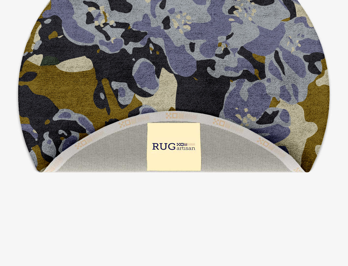 Flora Floral Round Hand Tufted Bamboo Silk Custom Rug by Rug Artisan