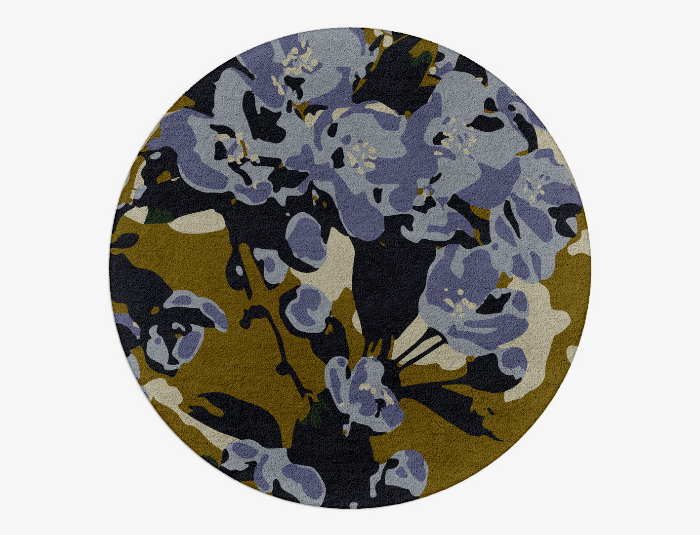 Flora Floral Round Hand Tufted Pure Wool Custom Rug by Rug Artisan