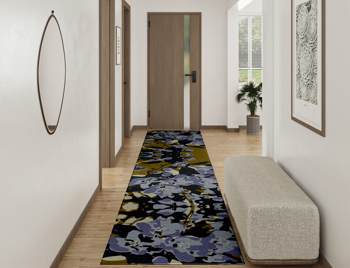 Flora Floral Runner Hand Tufted Pure Wool Custom Rug by Rug Artisan
