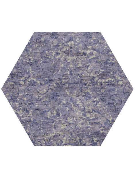 Floral Fragments Vintage Hexagon Hand Knotted Bamboo Silk Custom Rug by Rug Artisan