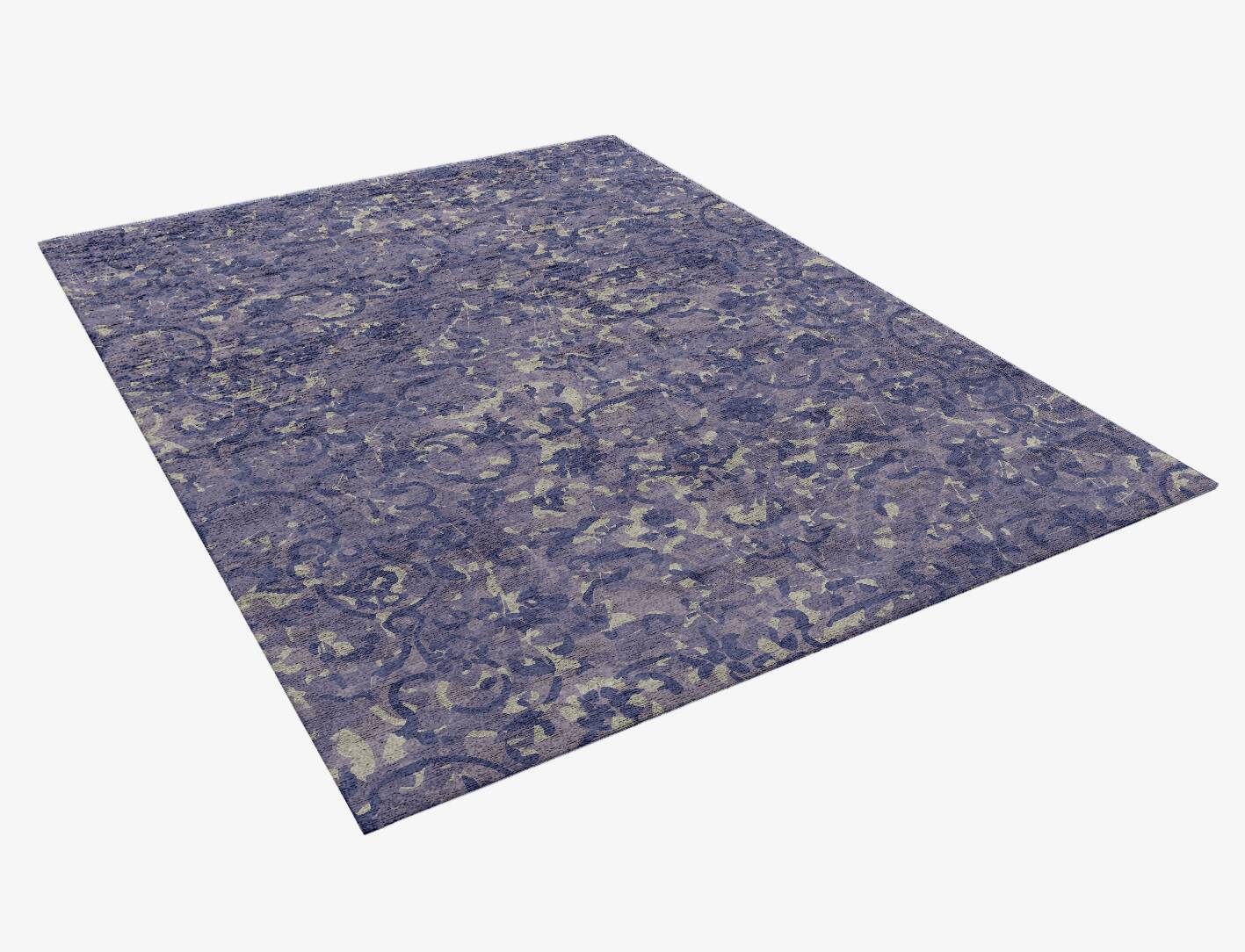 Floral Fragments Vintage Rectangle Hand Knotted Bamboo Silk Custom Rug by Rug Artisan