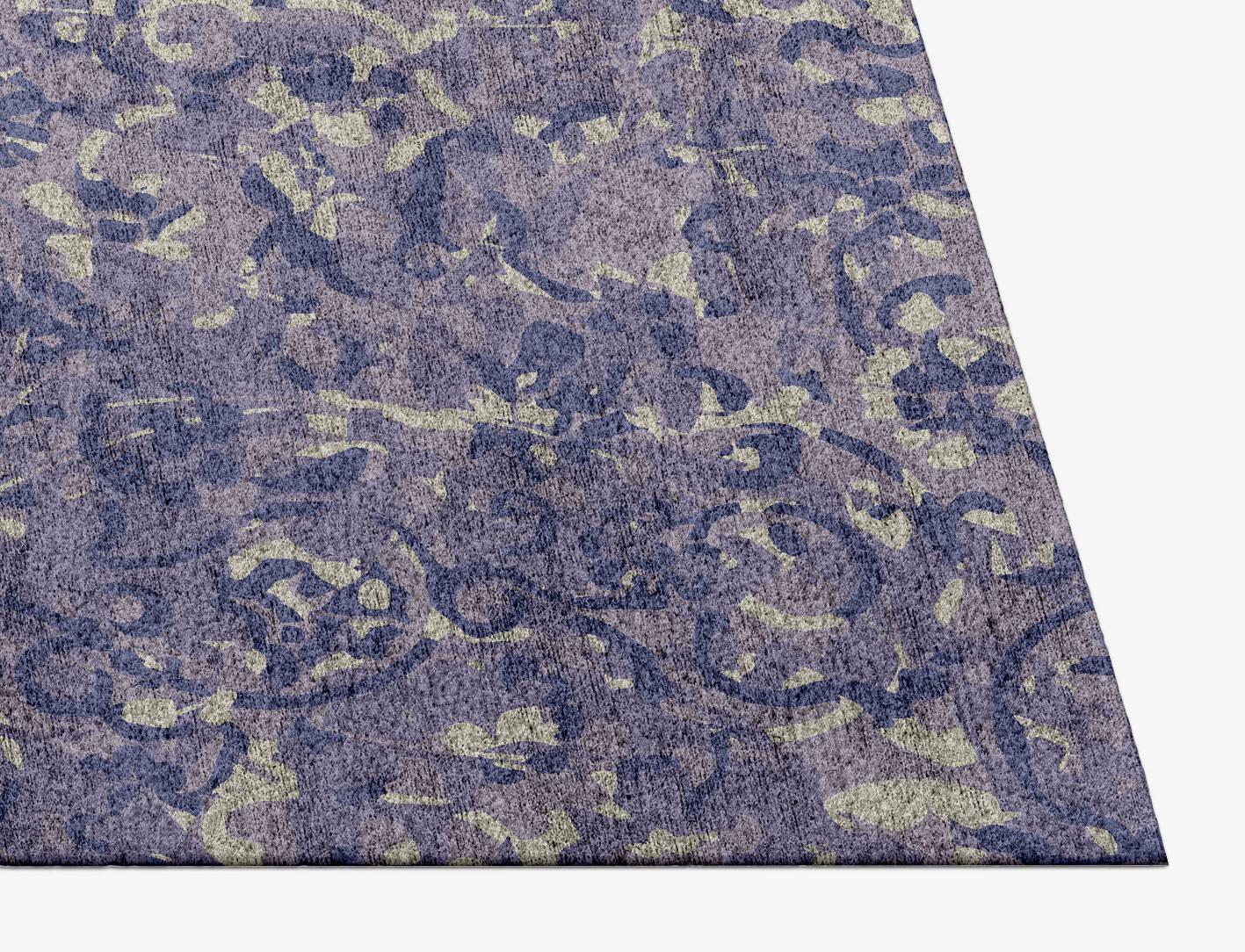 Floral Fragments Vintage Rectangle Hand Knotted Bamboo Silk Custom Rug by Rug Artisan