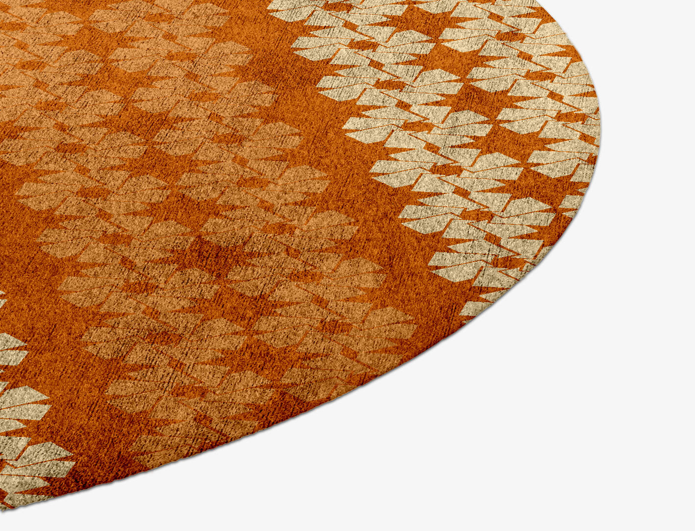 Floralite Modern Geometrics Round Hand Knotted Bamboo Silk Custom Rug by Rug Artisan