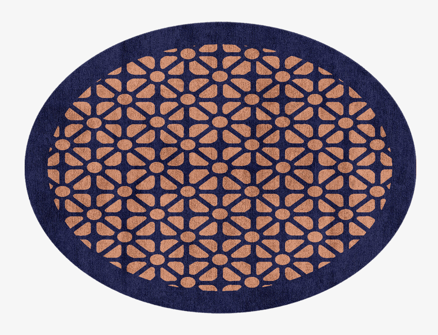 Floreale Geometric Oval Hand Knotted Bamboo Silk Custom Rug by Rug Artisan